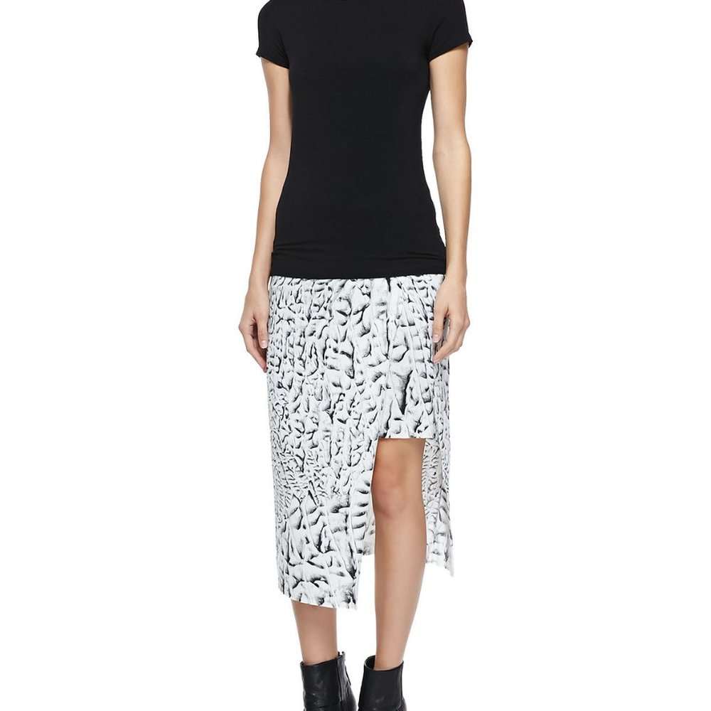 HELMUT LANG Twist Knot STRATA SKIRT Print Jersey